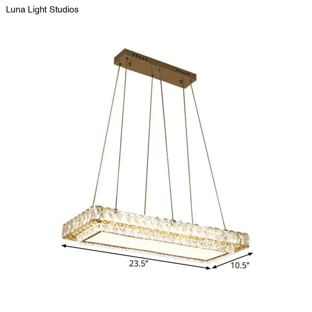 Modern gold clear crystal blocks chandelier dining room light