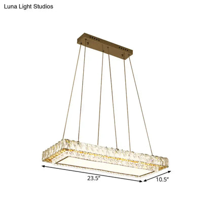 Modern gold clear crystal blocks chandelier dining room light