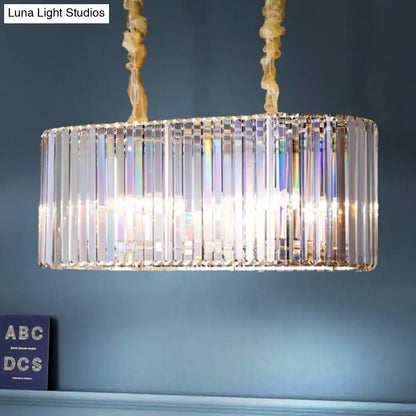 Modern gold clear crystal island chandelier dining room light