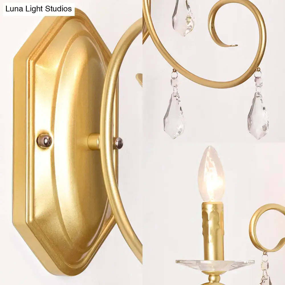 Modern gold clear crystal wall lamp corridor sconce 110v 240v