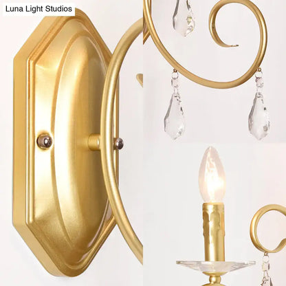 Modern gold clear crystal wall lamp corridor sconce 110v 240v