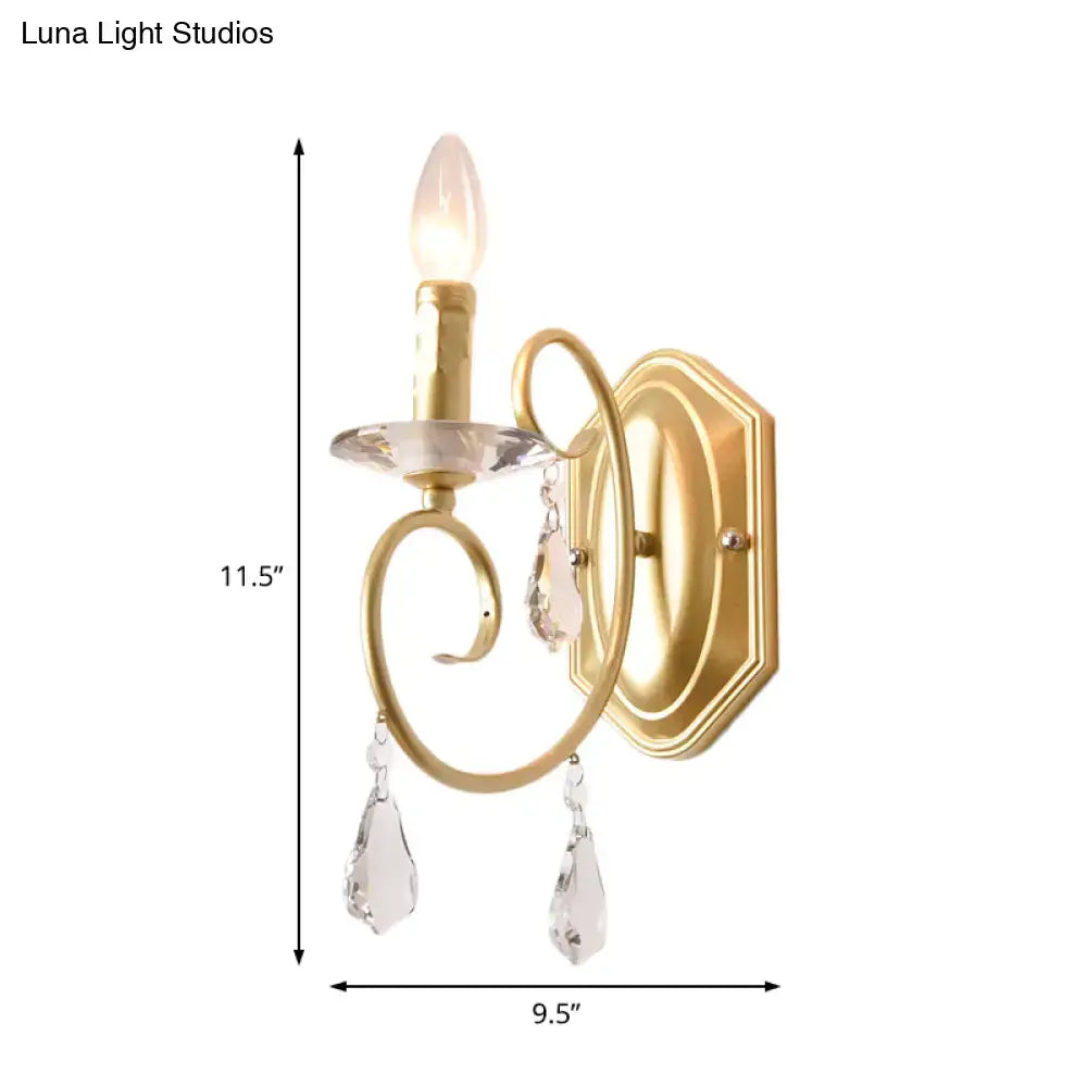 Modern gold clear crystal wall lamp corridor sconce 110v 240v