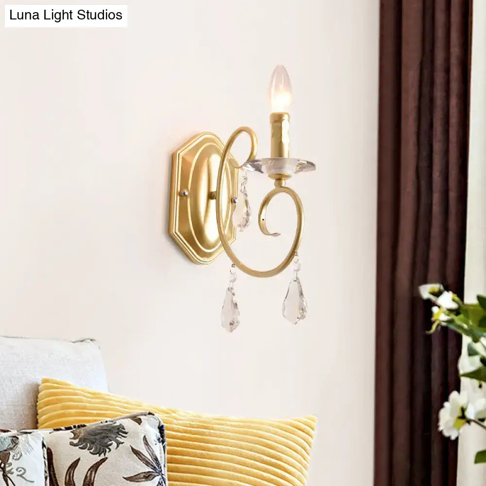 Modern gold clear crystal wall lamp corridor sconce 110v 240v