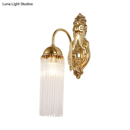 Modern gold clear crystal wall sconce – corridor metal gooseneck arm