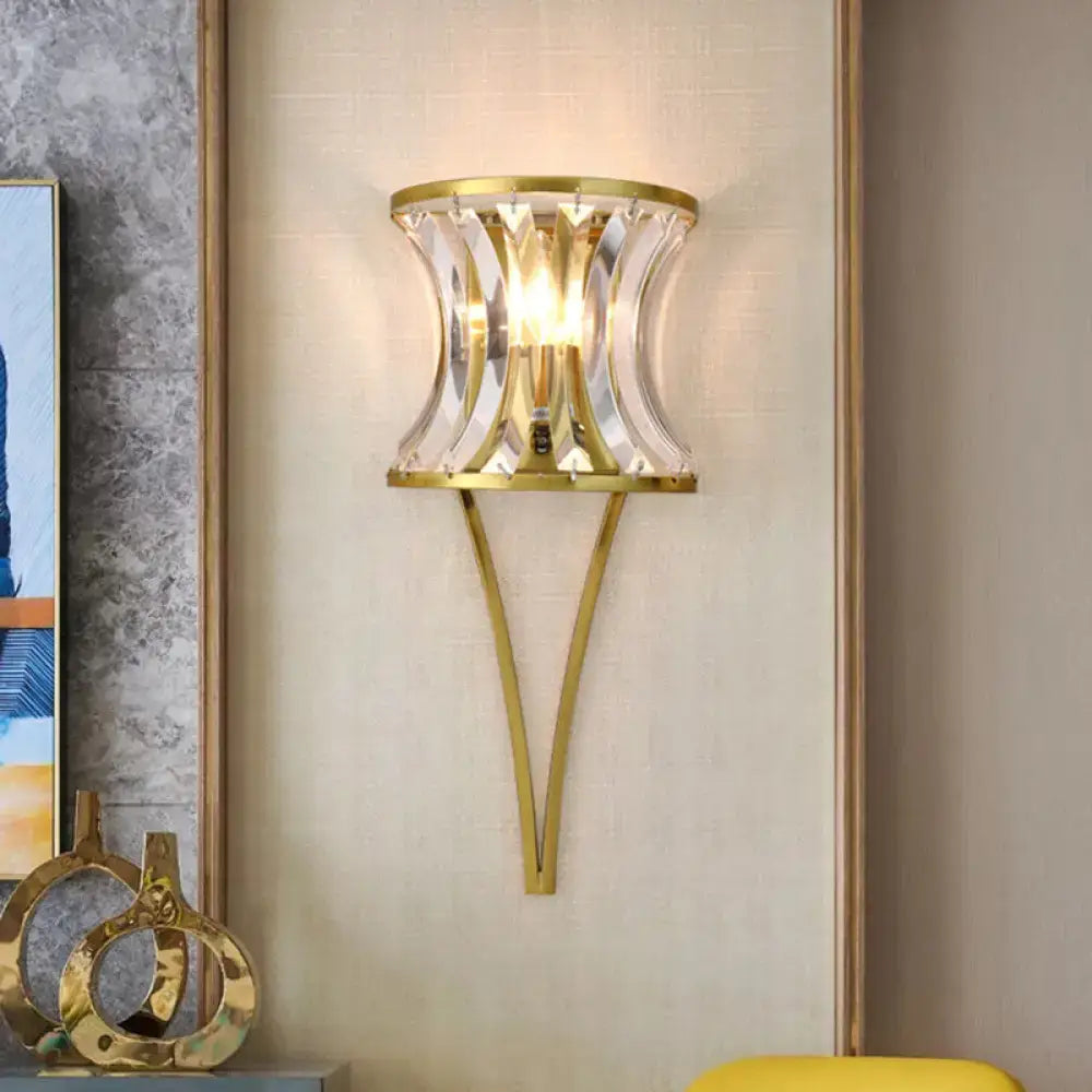 Modern gold clear crystal wall sconce living room 110v-120v light