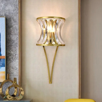 Modern gold clear crystal wall sconce living room 110v-120v light