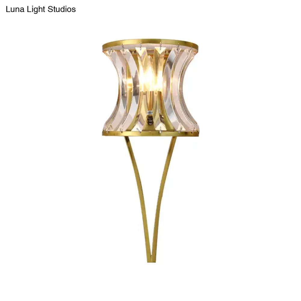 Modern gold clear crystal wall sconce living room 110v-120v light