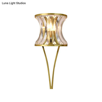 Modern gold clear crystal wall sconce living room 110v-120v light