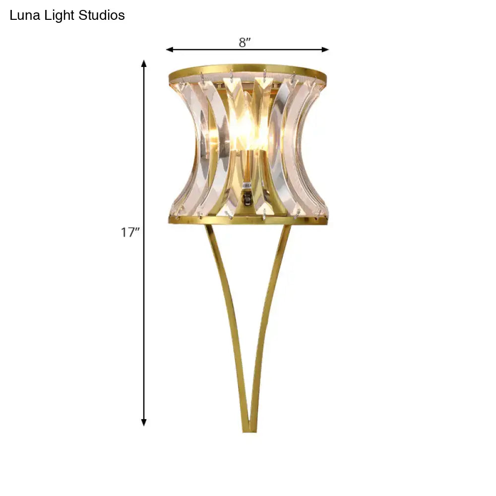 Modern gold clear crystal wall sconce living room 110v-120v light