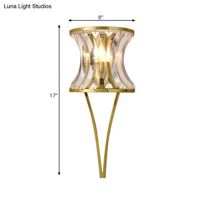 Modern gold clear crystal wall sconce living room 110v-120v light