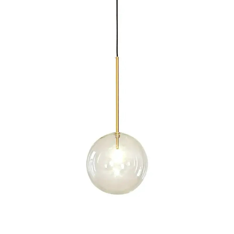 Modern gold clear glass globe pendant light dining room