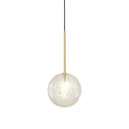 Modern gold clear glass globe pendant light dining room