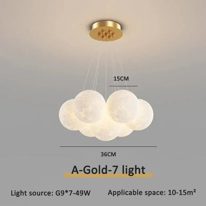 Modern gold cloud bubble ball led pendant lights for dining room