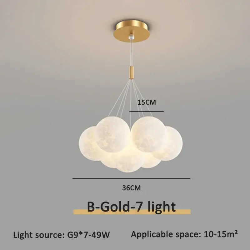 Modern gold cloud bubble ball led pendant lights for dining room