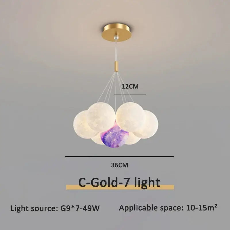 Modern gold cloud bubble ball led pendant lights for dining room