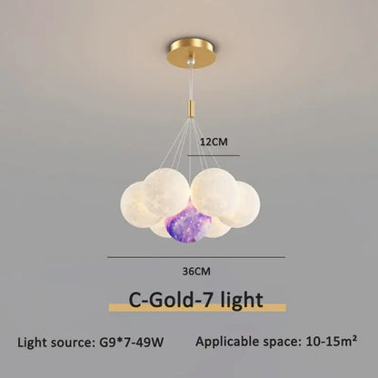 Modern gold cloud bubble ball led pendant lights for dining room