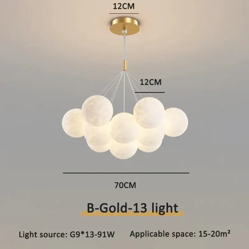 Modern gold cloud bubble ball led pendant lights for dining room