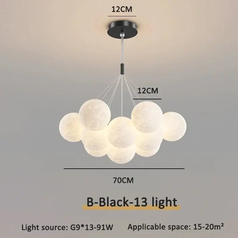 Modern gold cloud bubble ball led pendant lights for dining room