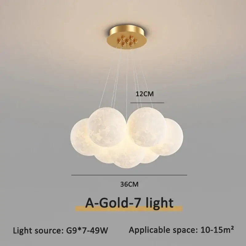 Modern gold cloud bubble ball led pendant lights for dining room