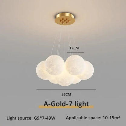 Modern gold cloud bubble ball led pendant lights for dining room