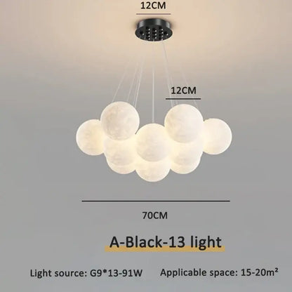 Modern gold cloud bubble ball led pendant lights for dining room