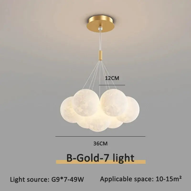 Modern gold cloud bubble ball led pendant lights for dining room