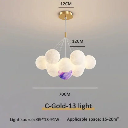Modern gold cloud bubble ball led pendant lights for dining room