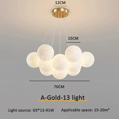 Modern gold cloud bubble ball led pendant lights for dining room