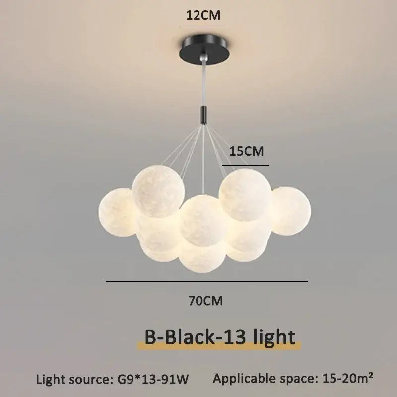 Modern gold cloud bubble ball led pendant lights for dining room