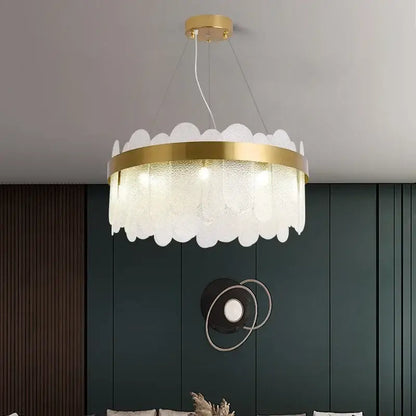 Modern gold cloud crystal led chandelier living room ceiling lamp