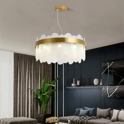 Modern gold cloud crystal led chandelier living room ceiling lamp