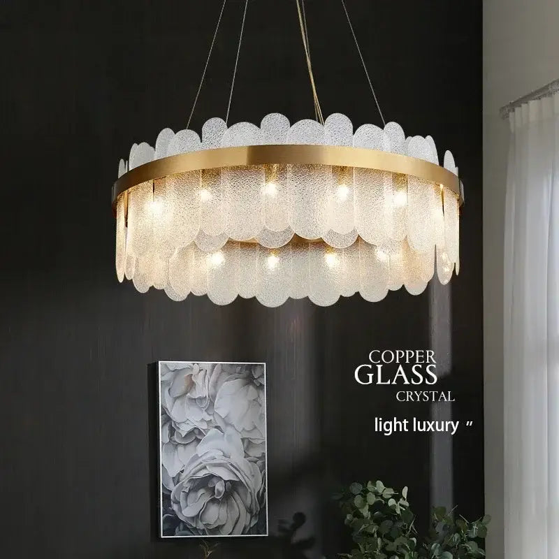 Modern gold cloud crystal led chandelier living room ceiling lamp