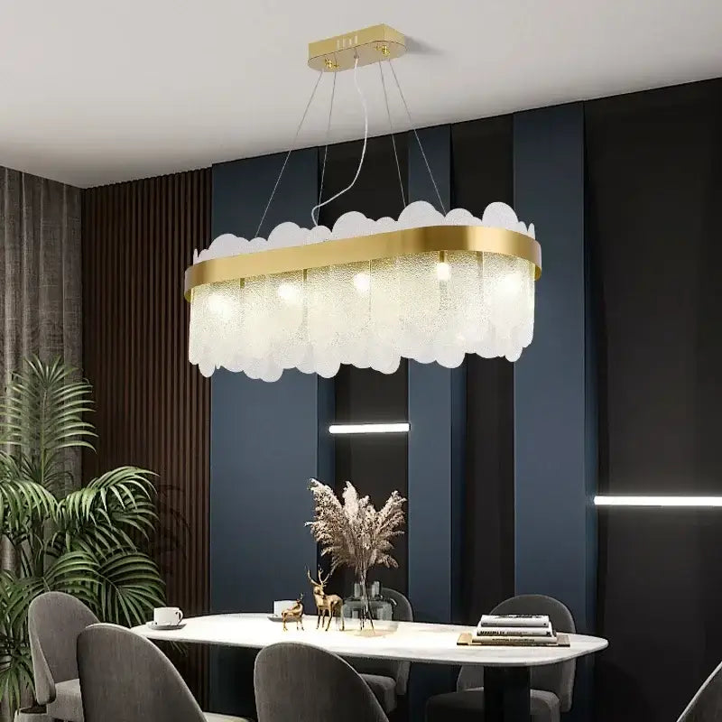 Modern gold cloud crystal led chandelier living room ceiling lamp