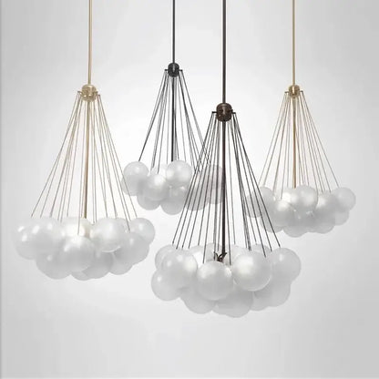 Modern gold cloud glass ball led chandelier – dining room pendant