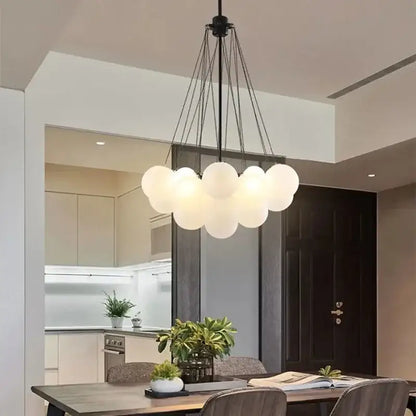Modern gold cloud glass ball led chandelier – dining room pendant