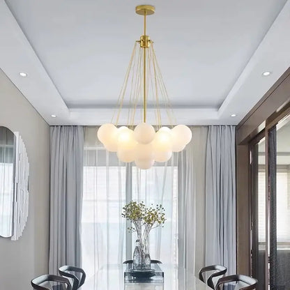 Modern gold cloud glass ball led chandelier – dining room pendant