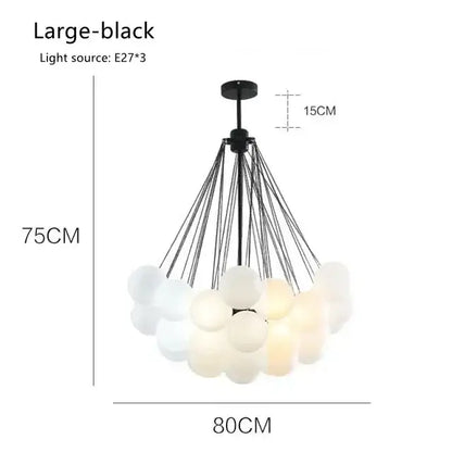 Modern gold cloud glass ball led chandelier – dining room pendant