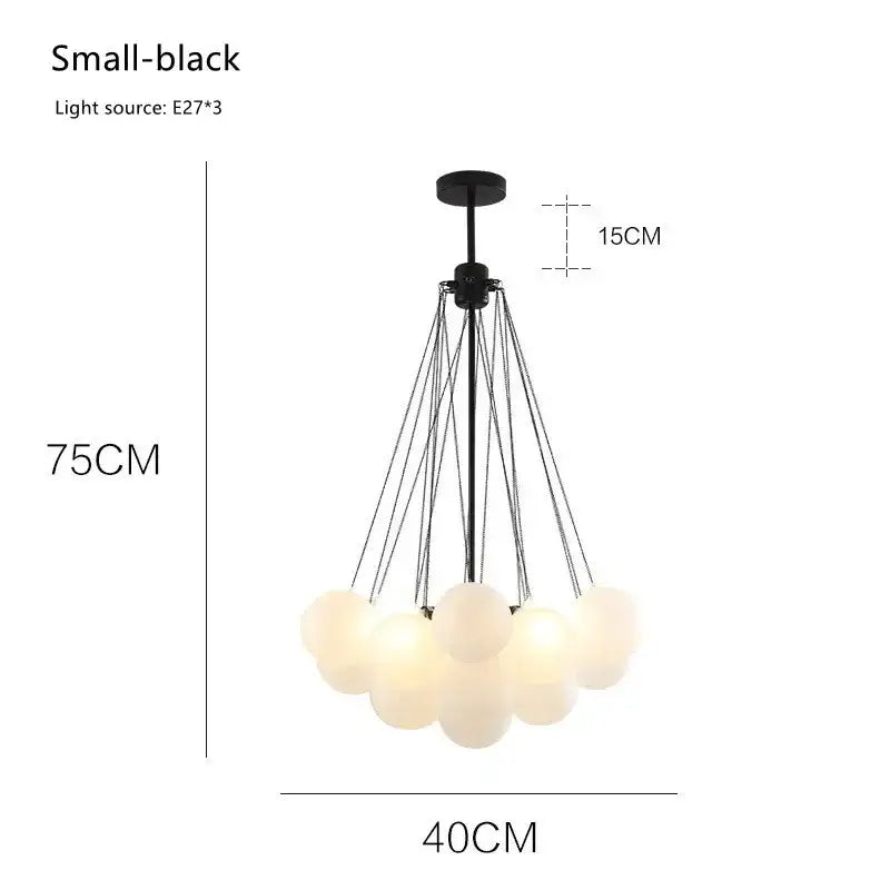 Modern gold cloud glass ball led chandelier – dining room pendant