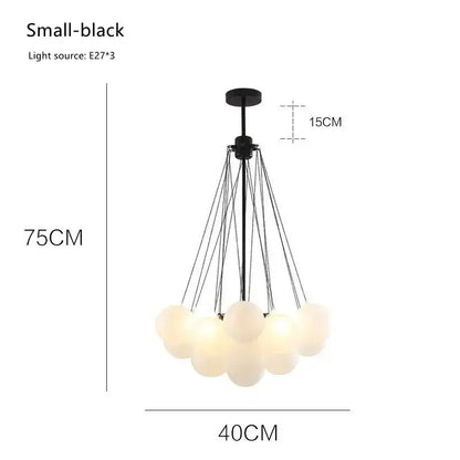 Modern gold cloud glass ball led chandelier – dining room pendant