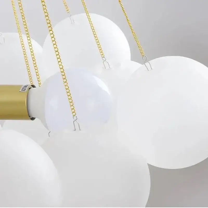 Modern gold cloud glass ball led chandelier – dining room pendant