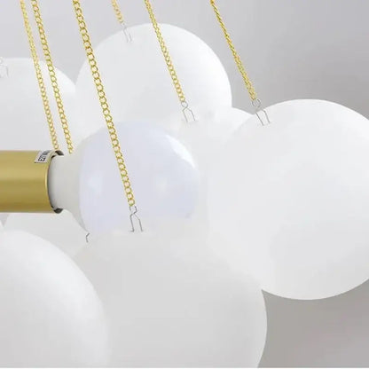Modern gold cloud glass ball led chandelier – dining room pendant