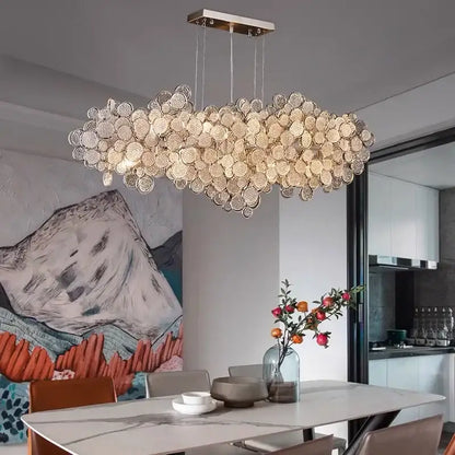 Modern gold cloud led ceiling chandelier for living room