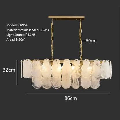 Modern gold cloudy glass chandeliers for living room lighting