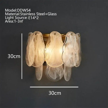 Modern gold cloudy glass chandeliers for living room lighting