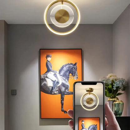 Modern gold concentric led ceiling light living room led