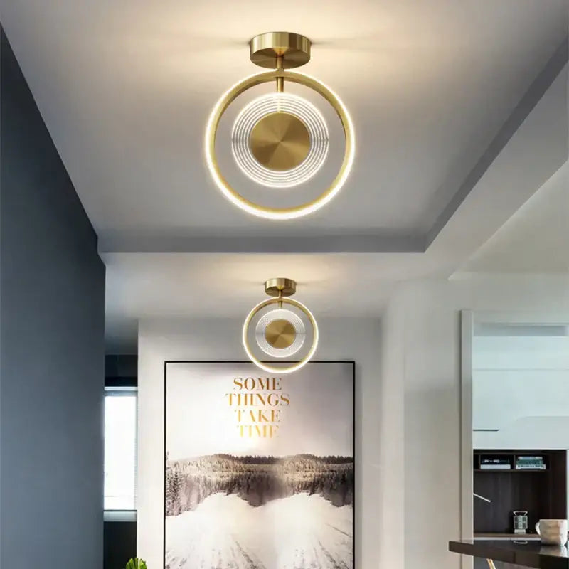 Modern gold concentric led ceiling light living room led