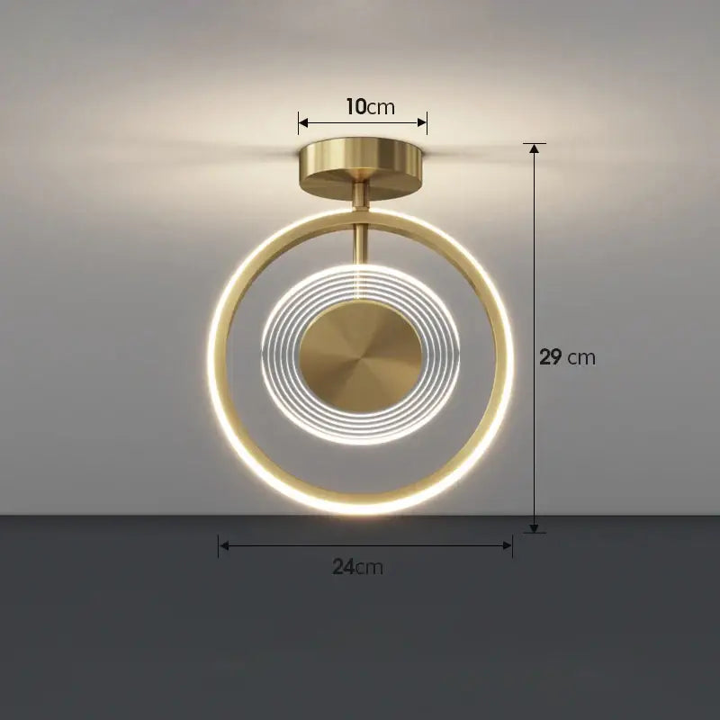 Modern gold concentric led ceiling light living room led