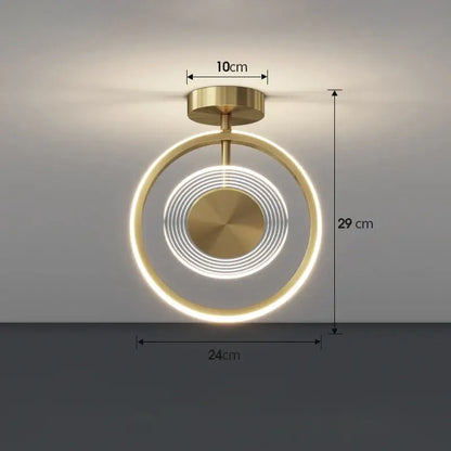 Modern gold concentric led ceiling light living room led