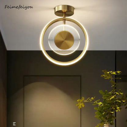 Modern gold concentric led ceiling light living room led