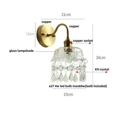 Modern gold conch shell wall light fixture bedroom pull chain switch